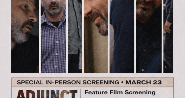 movie poster with show info